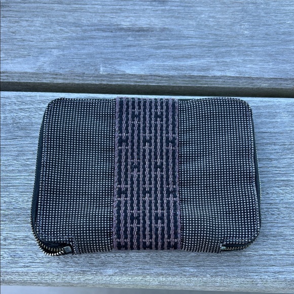 Hermes Rehab Black and Gray Textured Wallet - needs zipper head - Picture 1 of 11